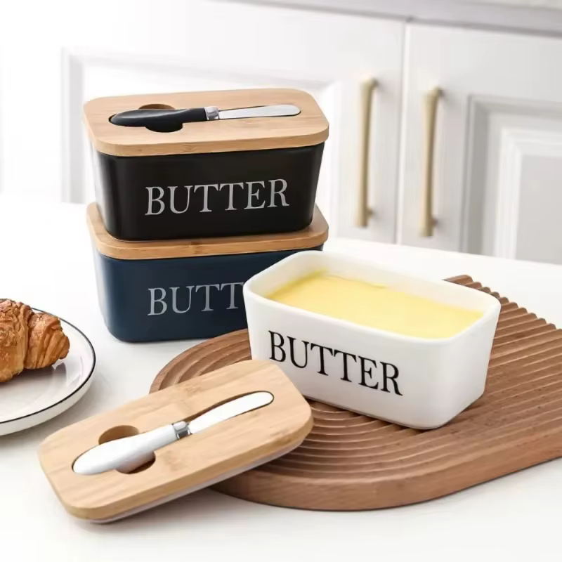 Boîte de rangement de beurre et de fromage en céramique