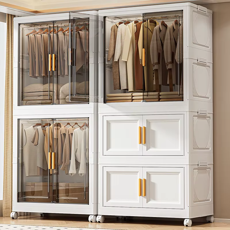 Rangement avec portes transparentes