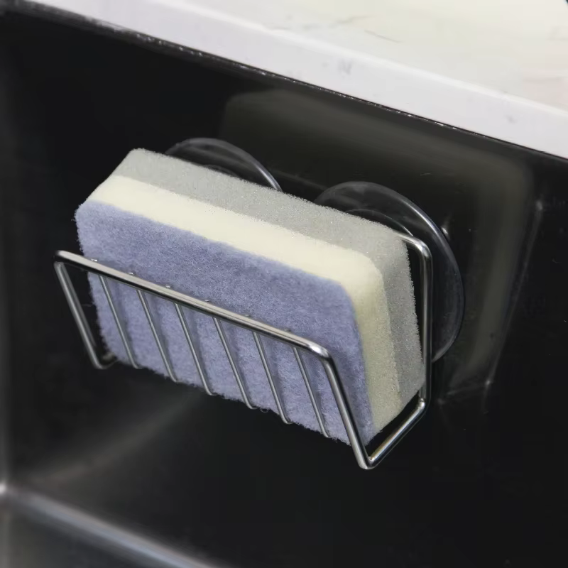 Étagère de rangement en acier inoxydable pour éponge d'évier