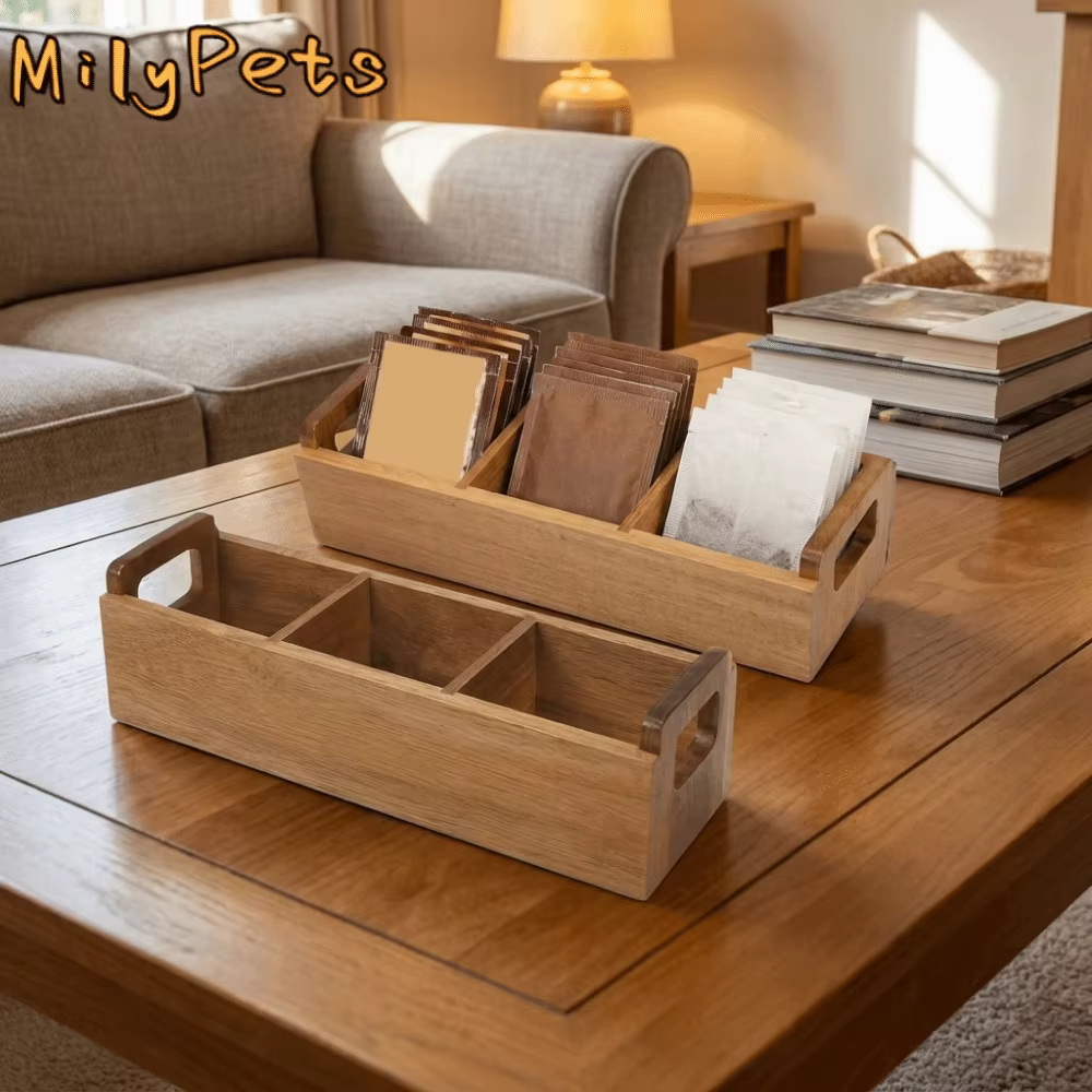 Boîte de rangement en bois pour sachets de thé