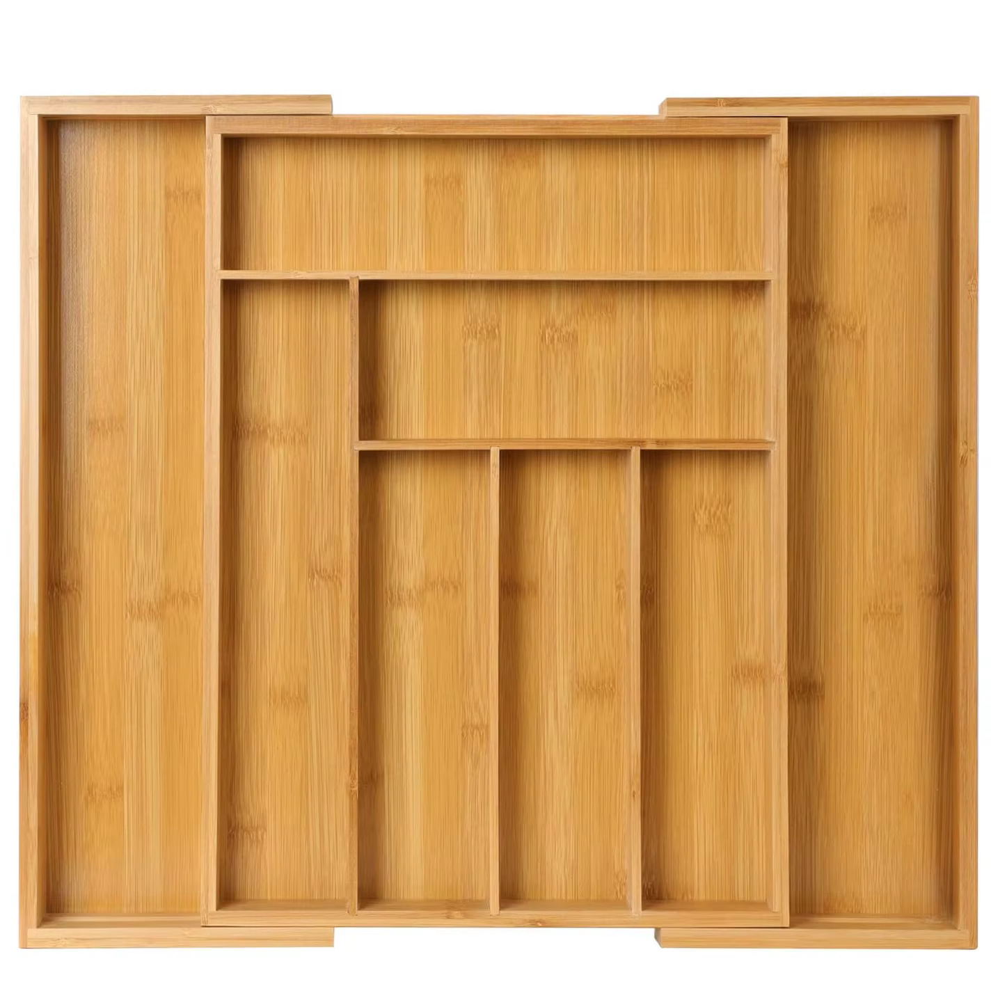 Organisateur de tiroir en bambou extensible réglable pour cuisine