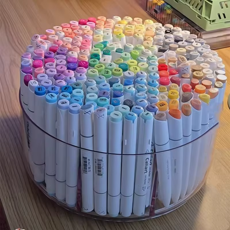 Boîte de rangement pour stylos marqueurs rotatifs