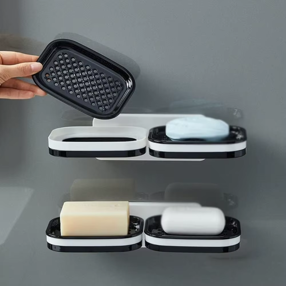 Boîte à savon à 2 niveaux pour salle de bain avec support préféré