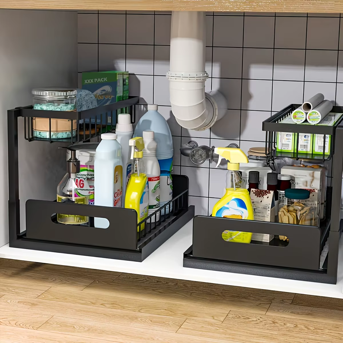 Ensemble de supports de rangement de cuisine sous évier