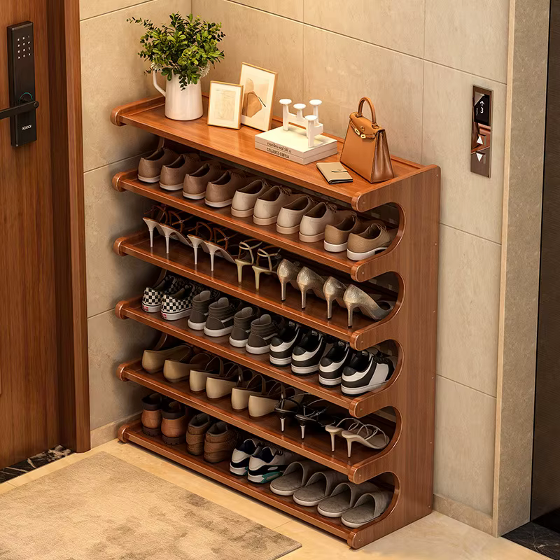 Meuble à chaussures en bois multi-niveaux