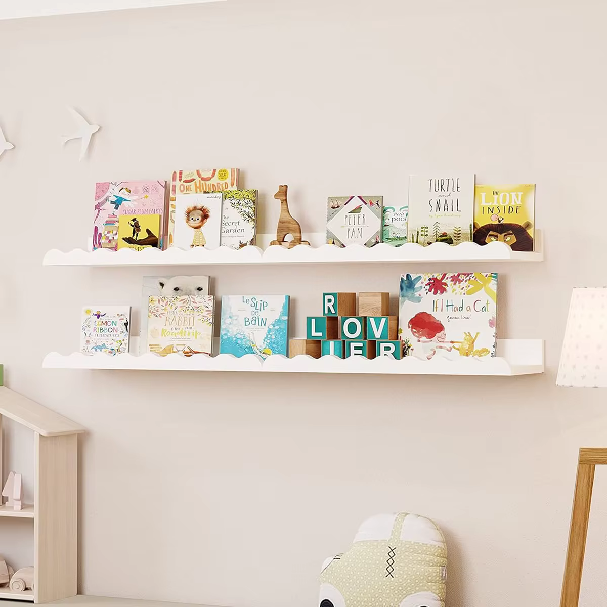Étagère murale Boho, étagère flottante en bois pour chambre d'enfants