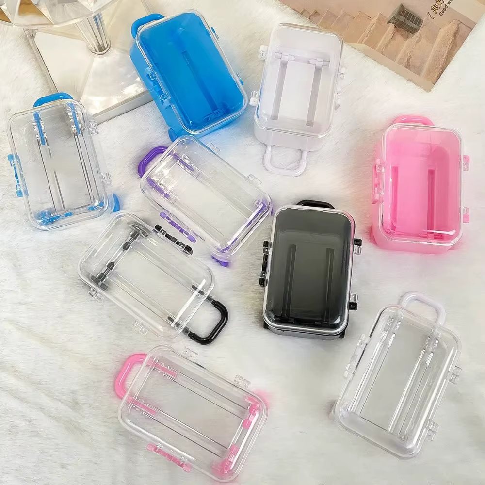 Boîte de rangement transparente mini valise
