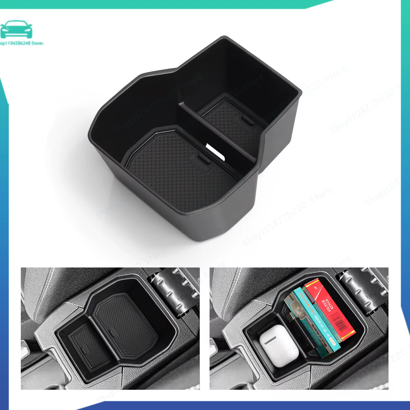 Boîte de rangement pour accoudoir de console centrale