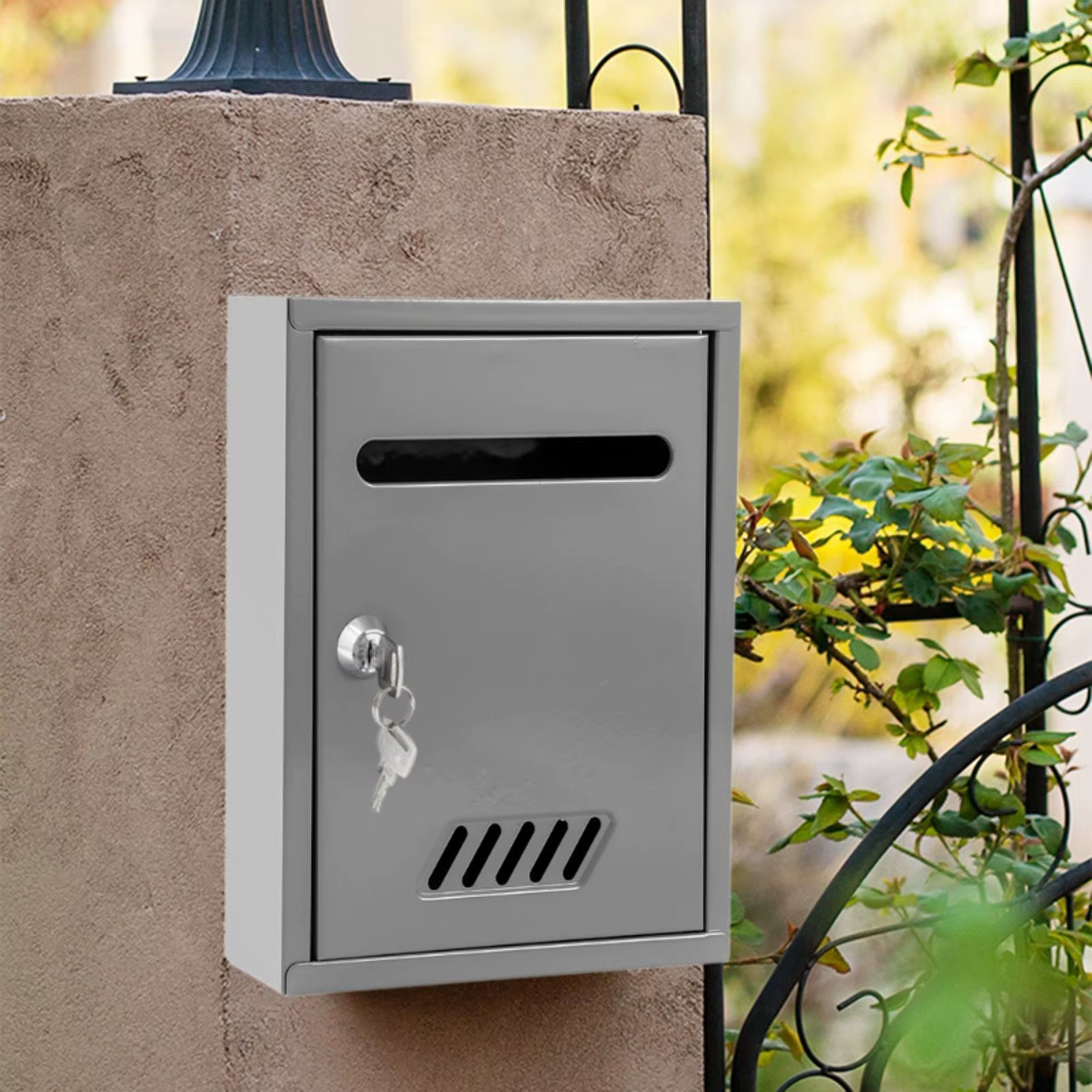 Boîte aux lettres murale grande en fer pour portail, bureau, extérieur