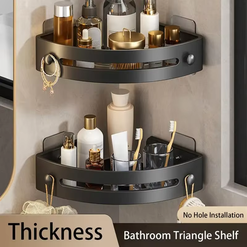 Étagère murale triangulaire pour salle de bain et WC