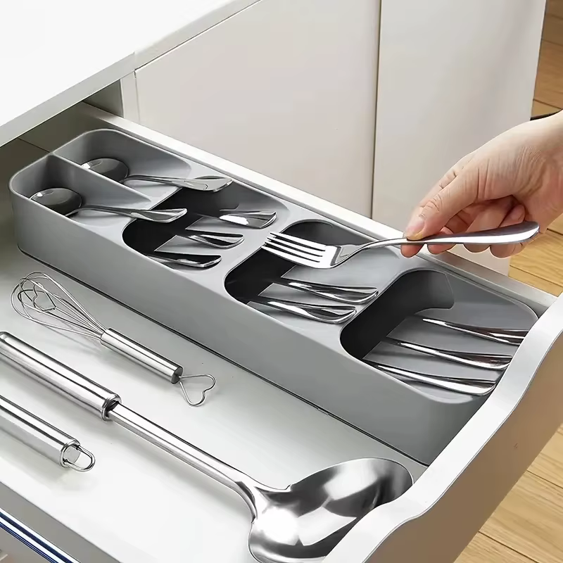 Plateau de rangement multifonctionnel pour couverts