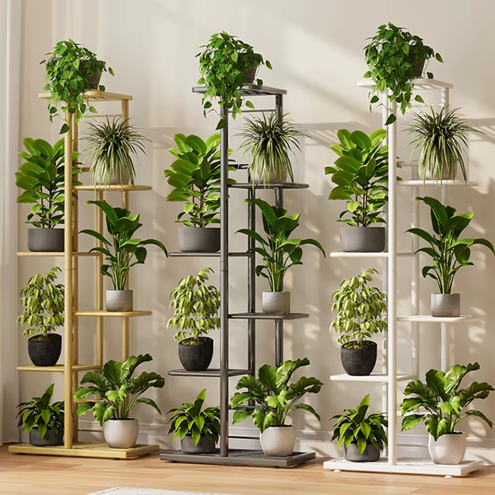Support à plantes sur 8 niveaux avec roulettes verrouillables