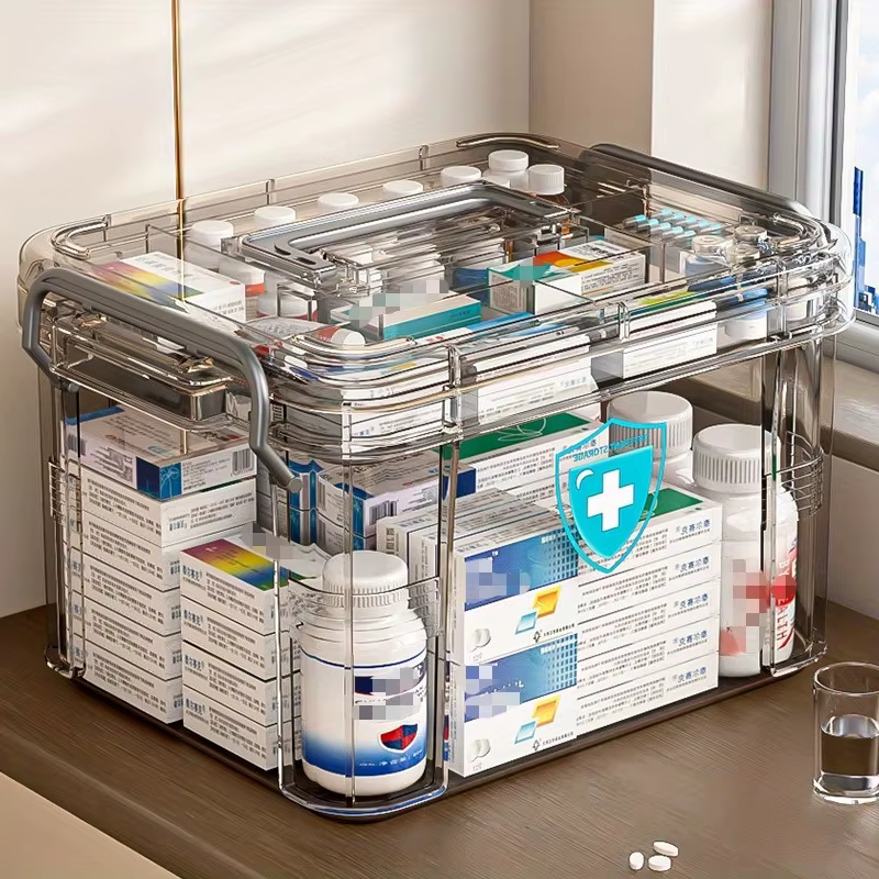 Boîte de rangement de médicaments étanche à double couche