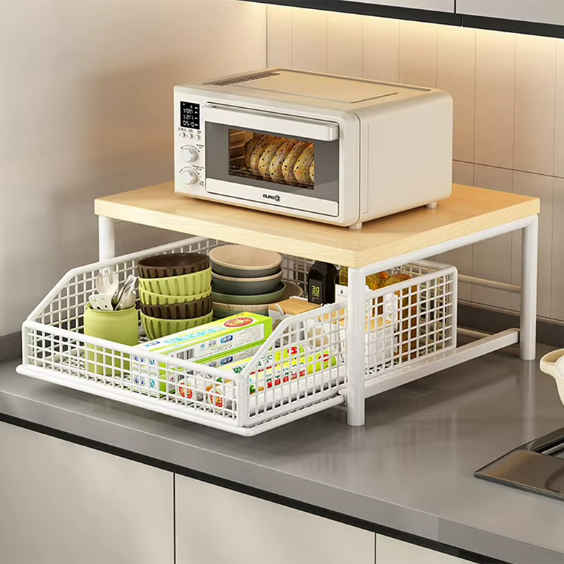 Organisateur de comptoir de cuisine – Étagère multi-usages pour micro-ondes