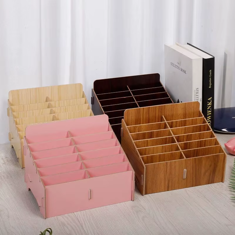 Boîte de rangement en bois à compartiment