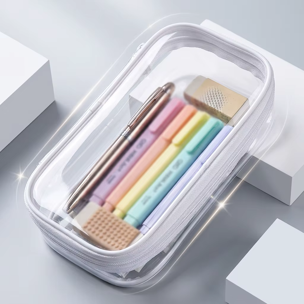 1 boîte de rangement rigide transparente avec fermeture à glissière - Organisateur de jeux de société en plastique