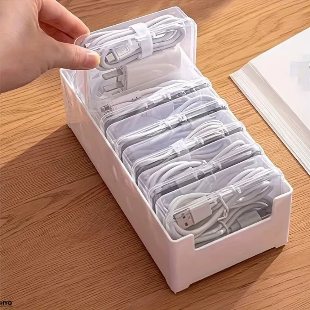 Boîte de rangement pour câbles avec 7 petites boîtes à compartiments