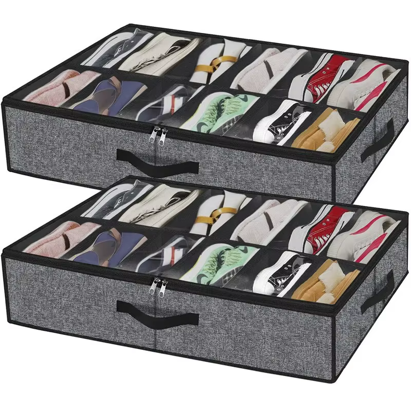 Boîte de rangement pour chaussures avec poignées renforcées pour sous le lit