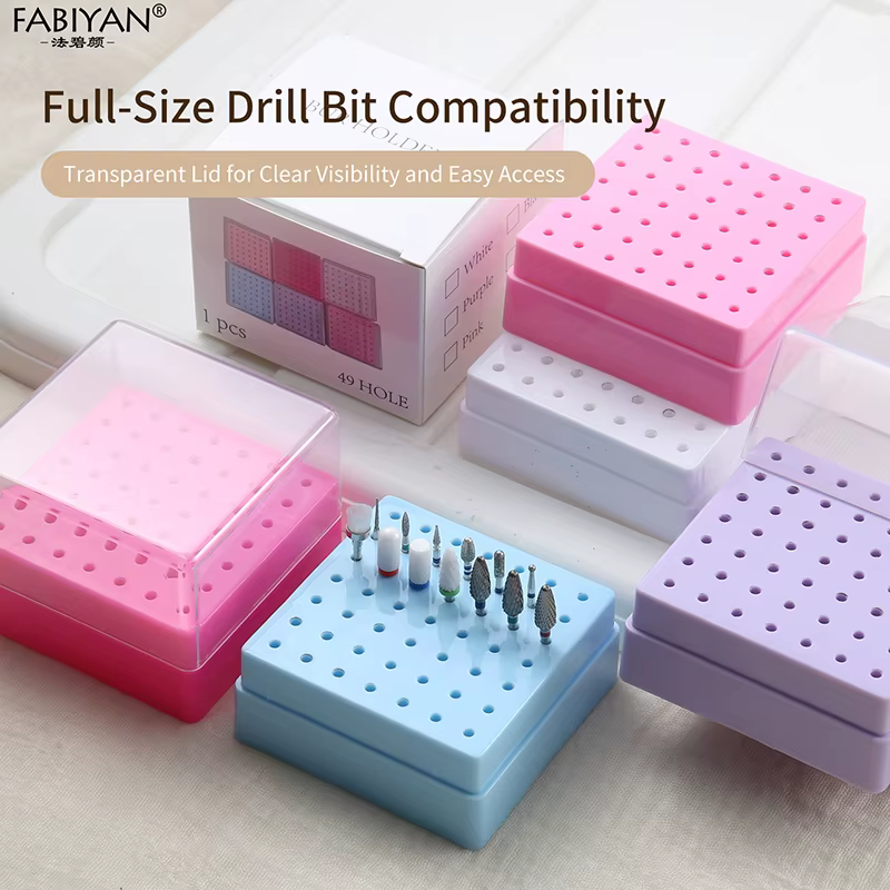 Boîte de rangement vide pour 49 embouts de perceuse à ongles