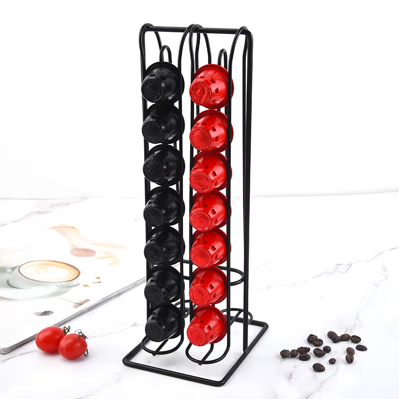 Support de rangement pour capsules de café en métal