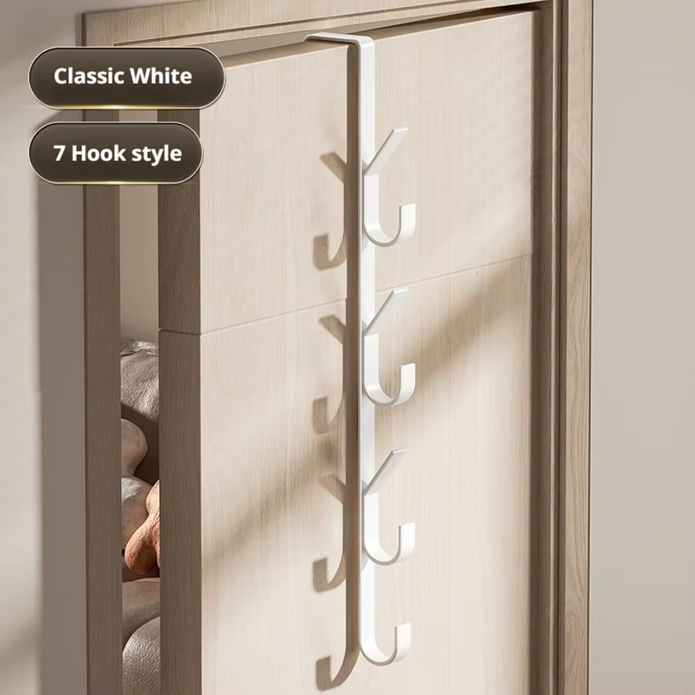 Porte-manteau et support de rangement à suspendre derrière la porte pour armoire