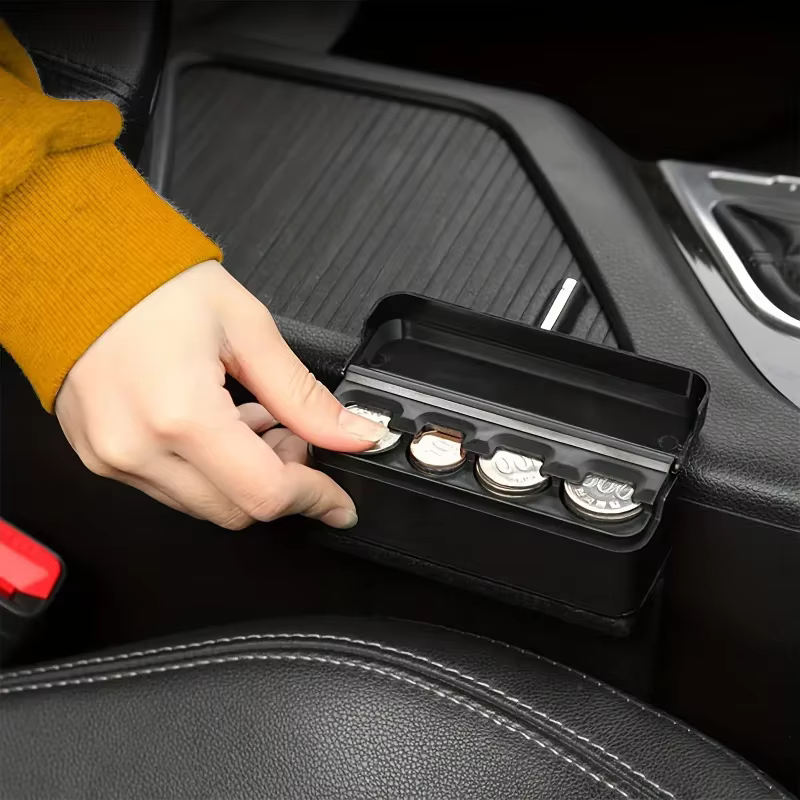 Boîte de rangement de pièces de monnaie de voiture – Convient à la maison