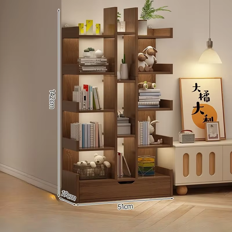 Bibliothèque de salon en bois massif
