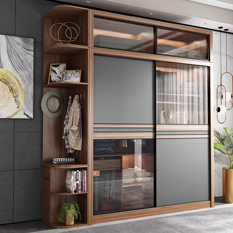 Armoire nordique portes d'armoire coulissantes chambre placards ouverts armoires