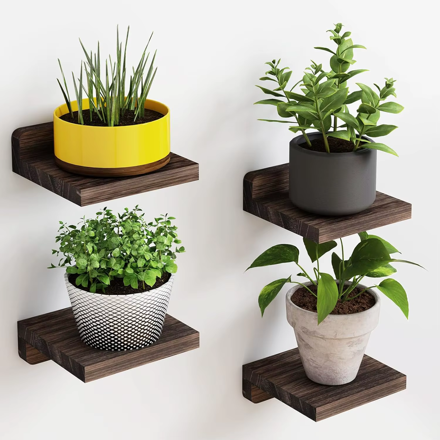 Paquet de 4 petites étagères flottantes pour mur