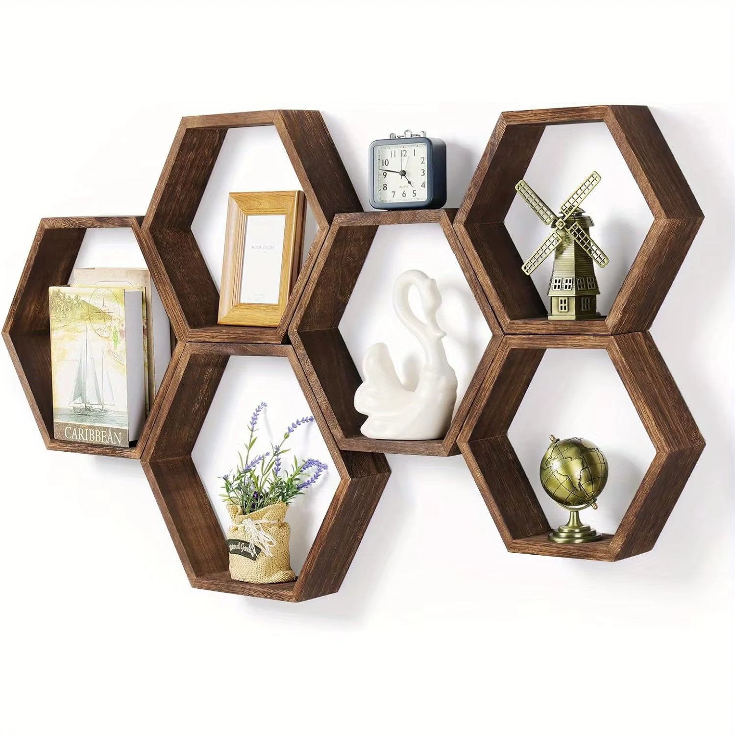 Étagère murale flottante hexagonale