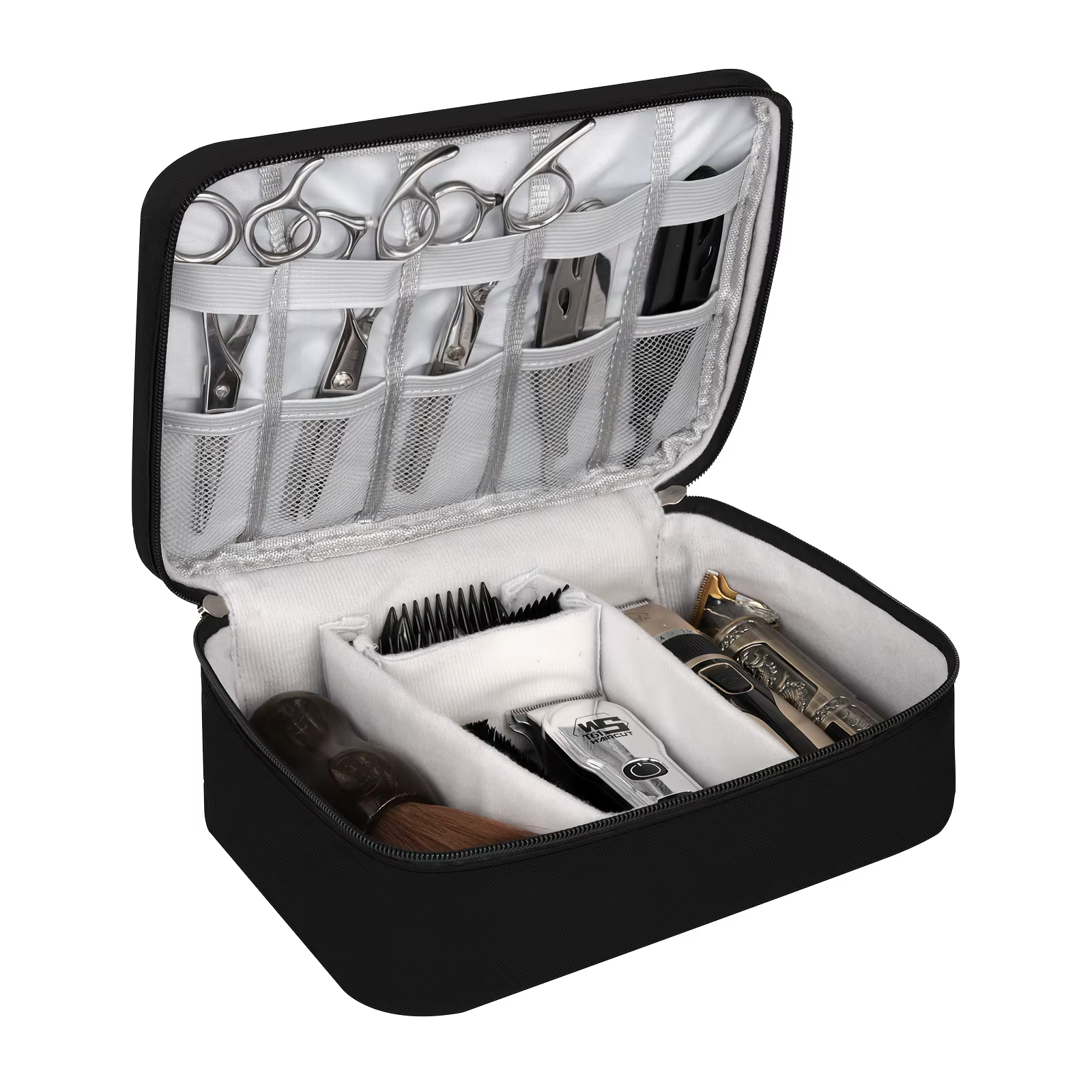 Sac de rangement portable pour outils de coiffure avec fermeture éclair et compartiment