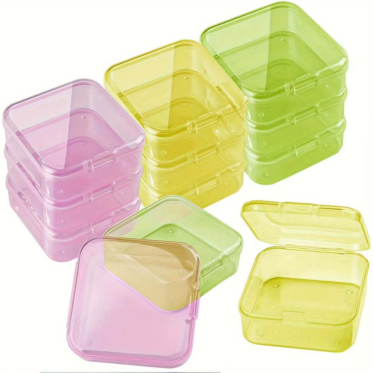 1 boîte de rangement en plastique mini avec couvercle