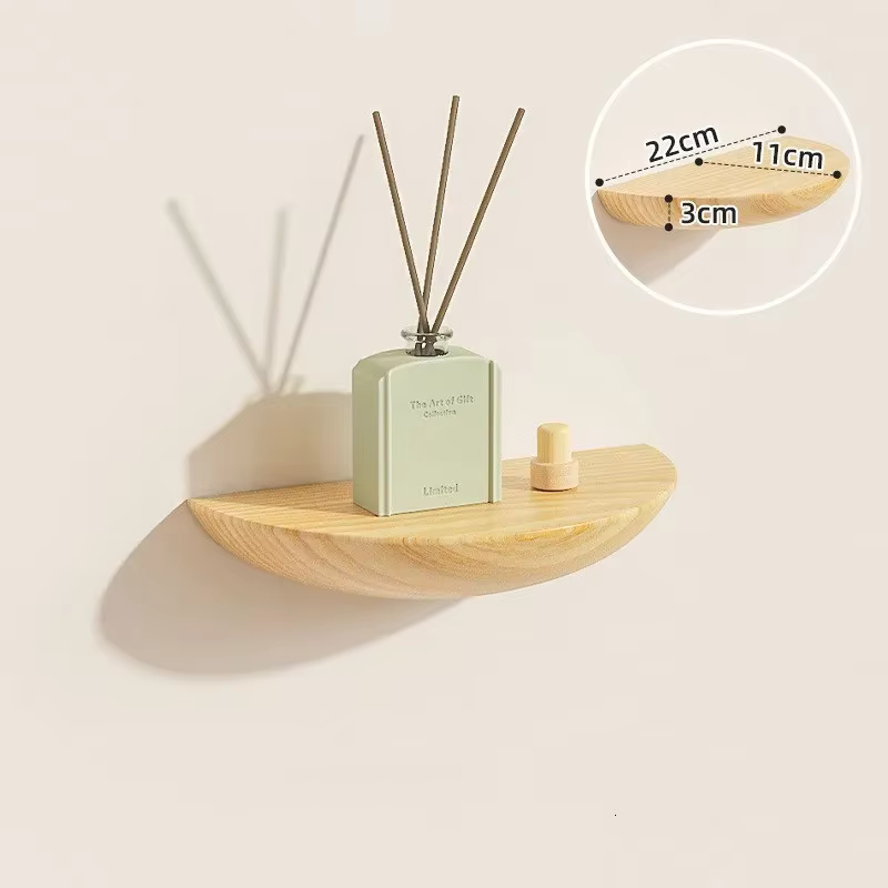 Étagère murale en bois demi-cercle