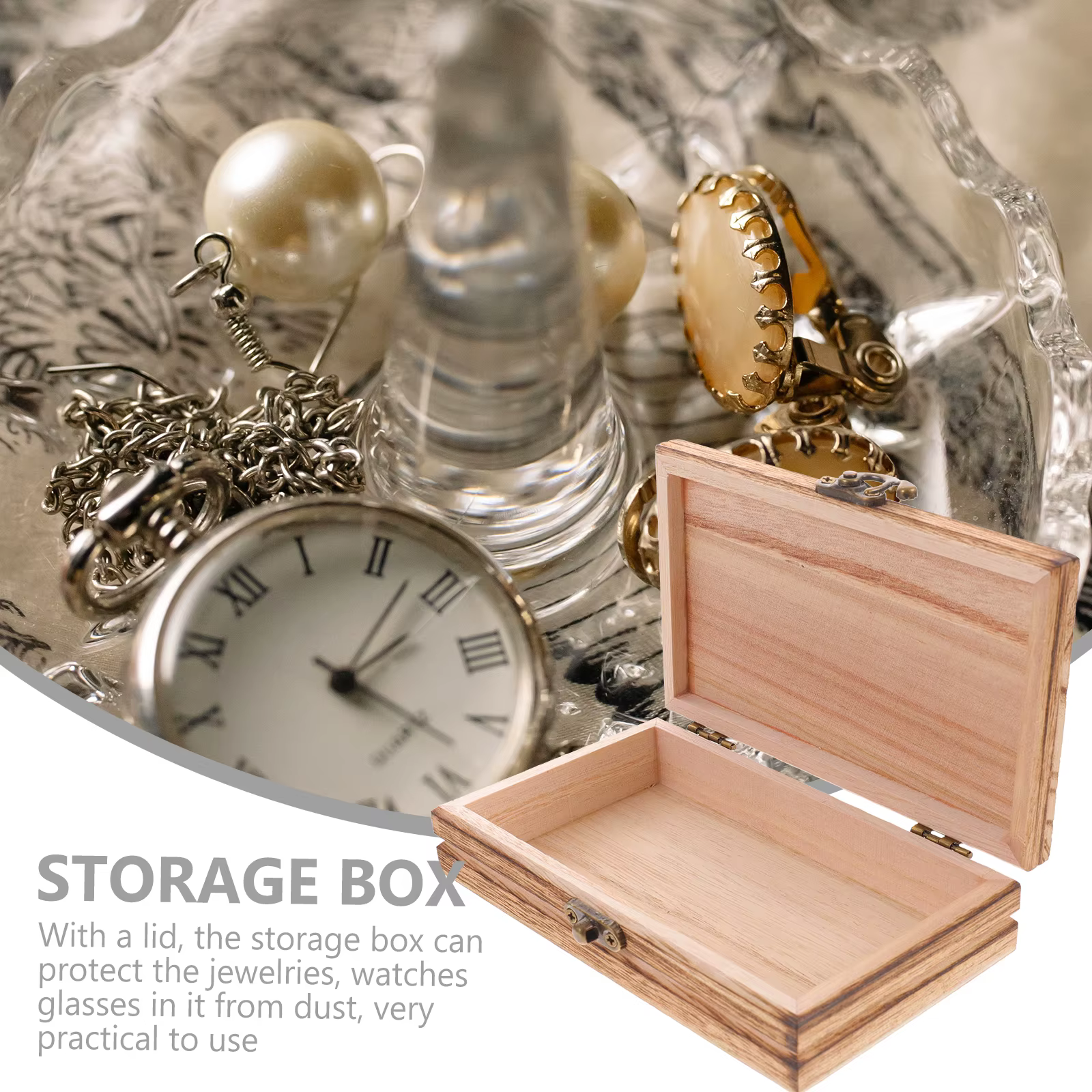 Boîte de rangement en bois Vintage