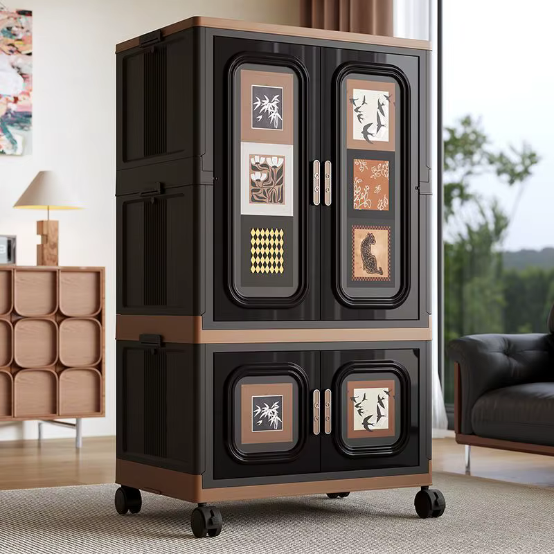 Organisateur noir armoire esthétique jean pliable vêtements