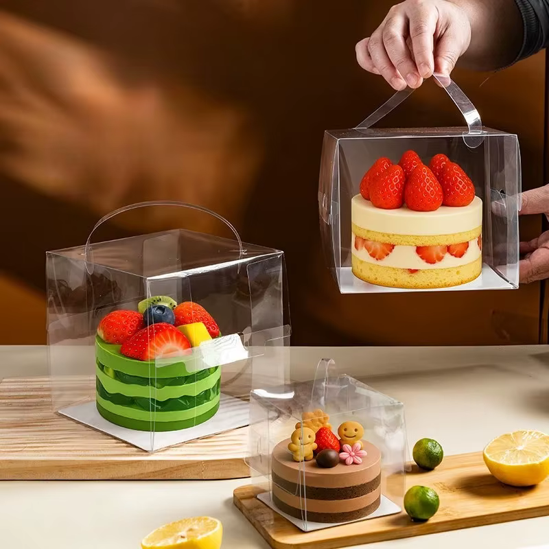 Boîte d'emballage transparente pour pâtisserie
