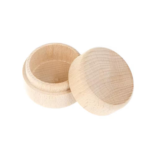 Boîte ronde en bois pour matiques de mariage