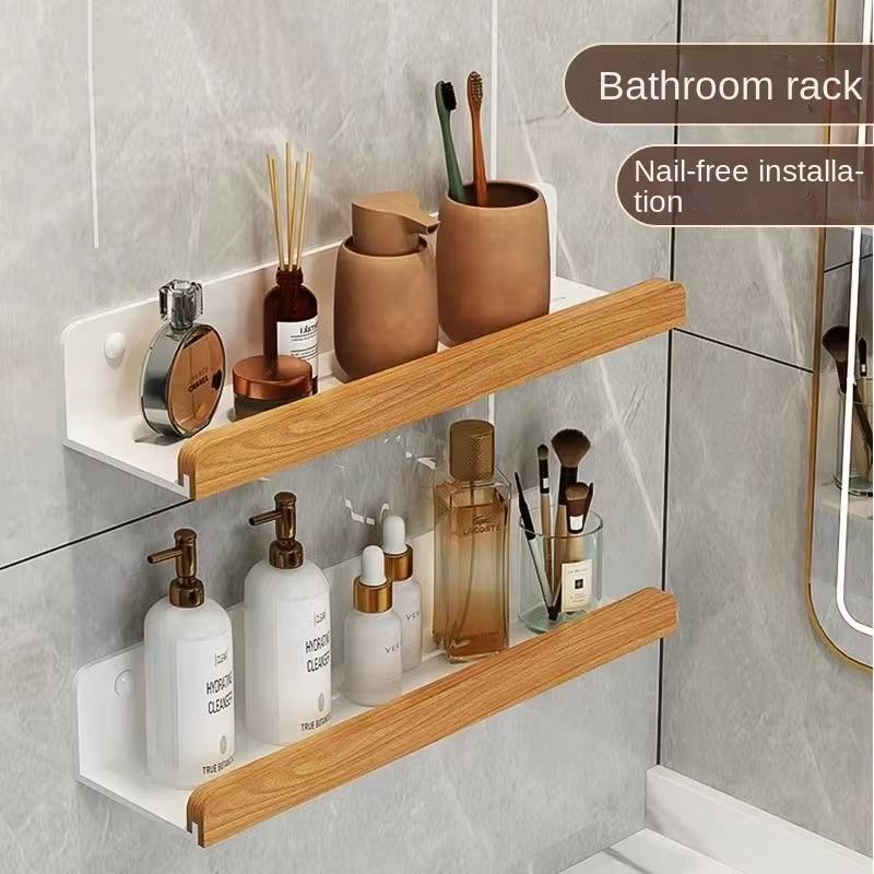 Étagère Murale en Bois Imperméable Non Perforé Étagères de Rangement de Cuisine