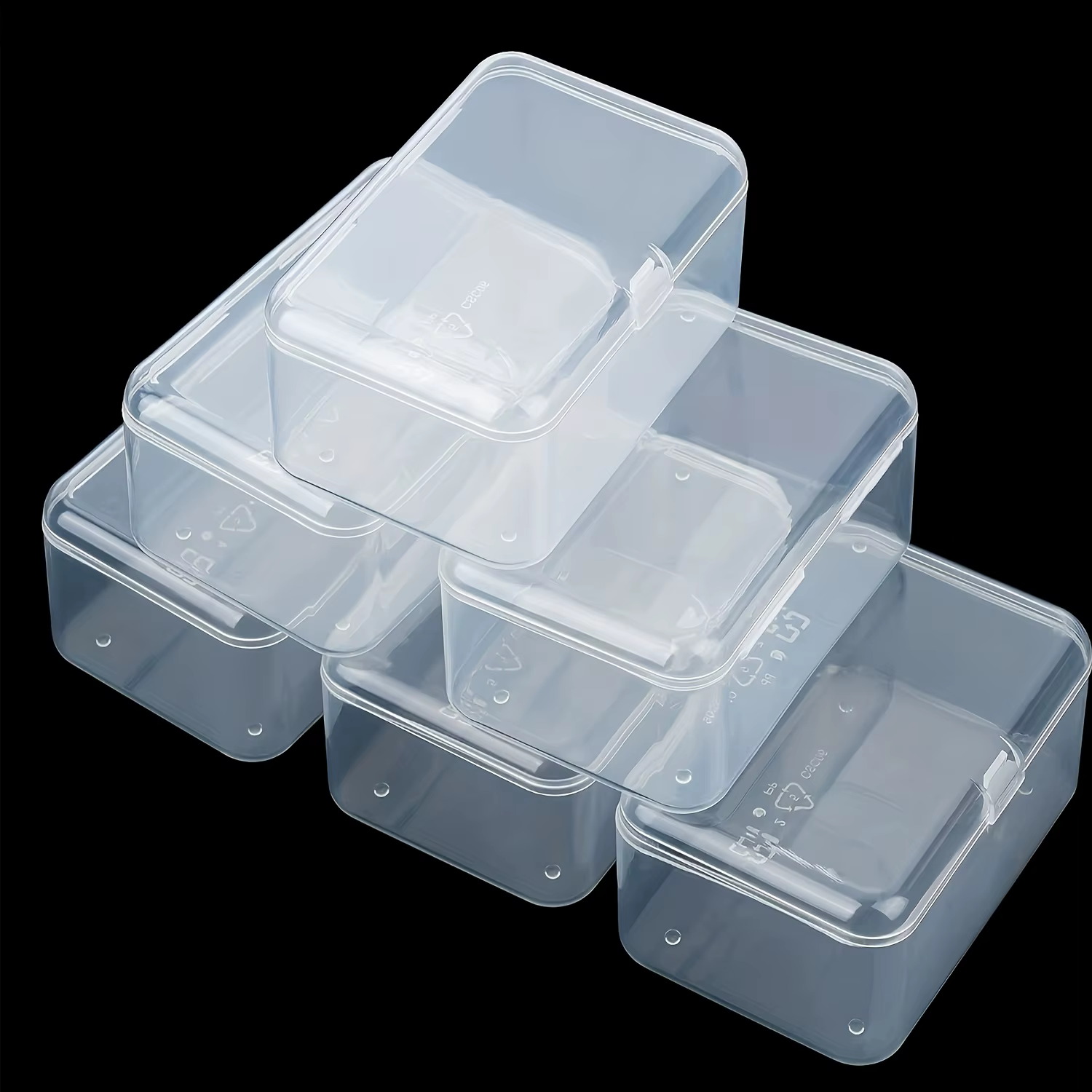 Boîtes de rangement en plastique Transparent