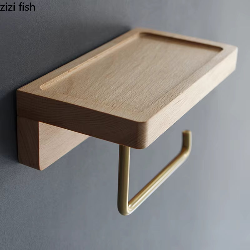 Porte-serviettes en bois massif Non perforé