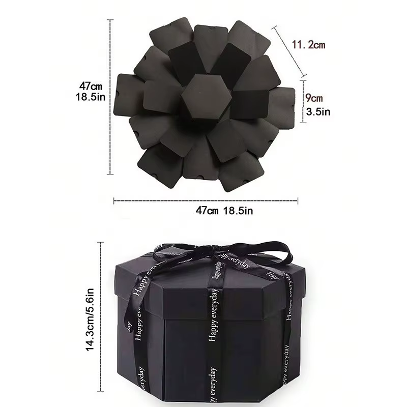 Boîte-cadeau hexagonale faite à la main