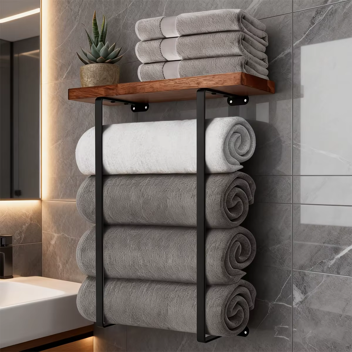 Porte-serviettes pour la décoration murale de la salle de bain