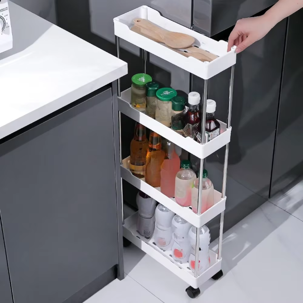 Poussette chariot étagère sol multicouche salle de bain