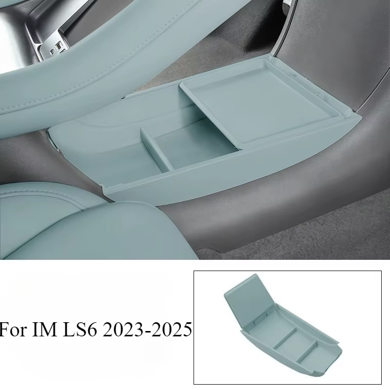 Pour IM LS6 2023-2025 Organisateur de console centrale – Boîte de rangement inférieure et plateau ABS avec accoudoir sur mesure (accessoires d'intérieur de voiture)