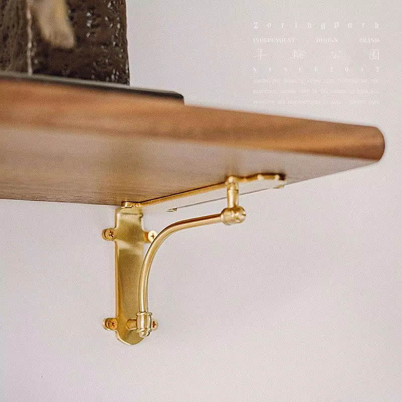 Supports d'étagère en laiton Vintage