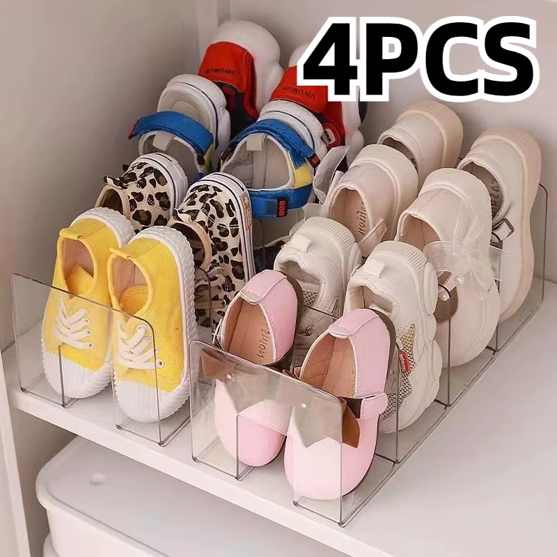 4 grilles dispositif de rangement de chaussures étagère permet de gagner de l'espace boîte