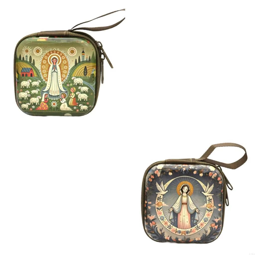 Pour écouteurs, boîte rangement bijoux religieux