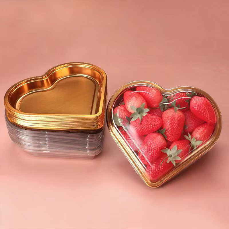 Boîtes de rangement pour collations en forme de cœur avec couvercle
