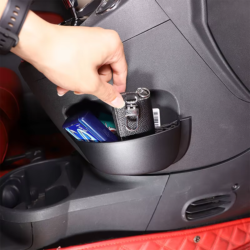 Pour Fiat 500 2011-2017 ABS noir console centrale de voiture boîte de rangement latérale