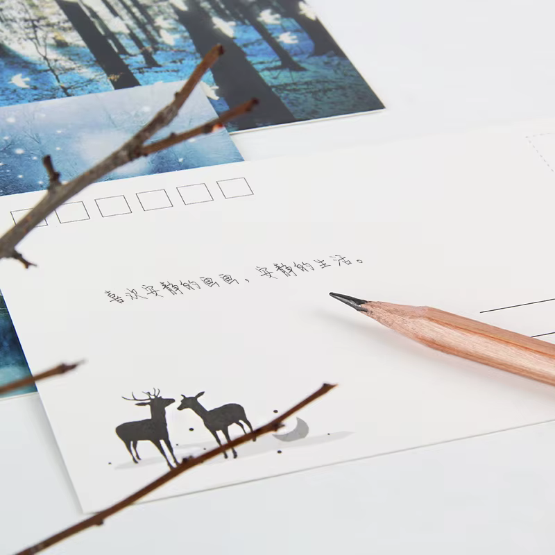 30 feuilles de carte postale lumineuse créative